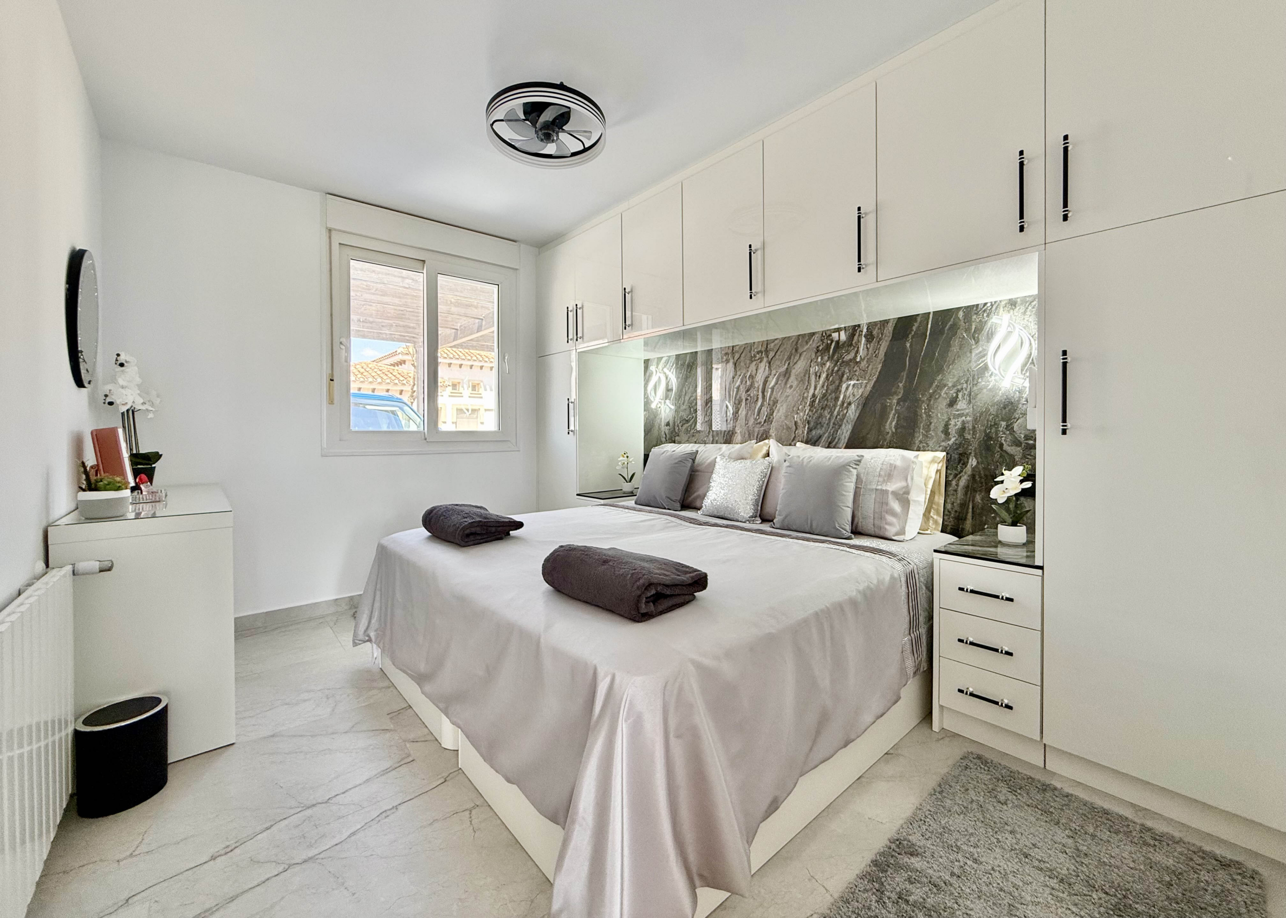 Guest bedroom in luxury Mar Menor Golf Resort villa represented by Levante Properties