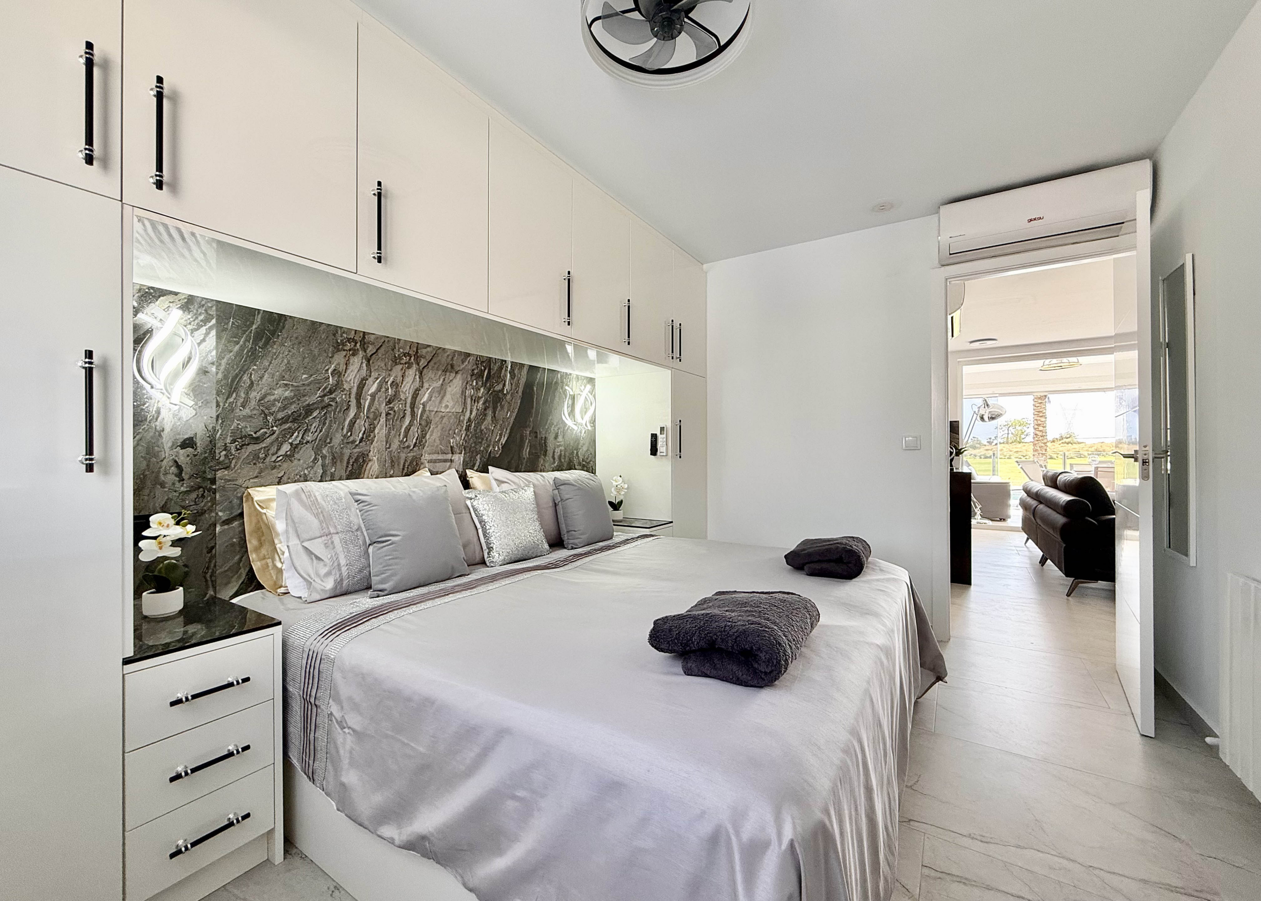 Guest bedroom in luxury Mar Menor Golf Resort villa represented by Levante Properties