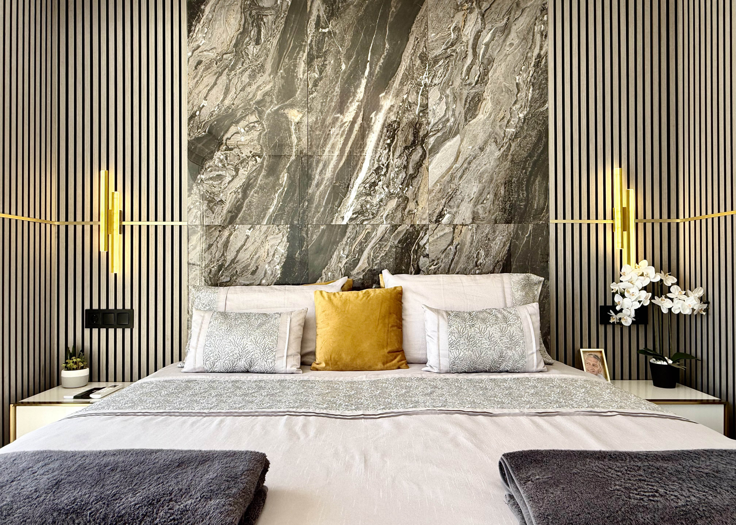 Luxury master bedroom with private terrace in Calblanque Villa at Mar Menor Golf Resort
