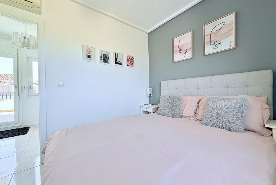Master bedroom with fitted wardrobes in Isla Grosa Villa on Mar Menor Golf Resort by Levante Properties