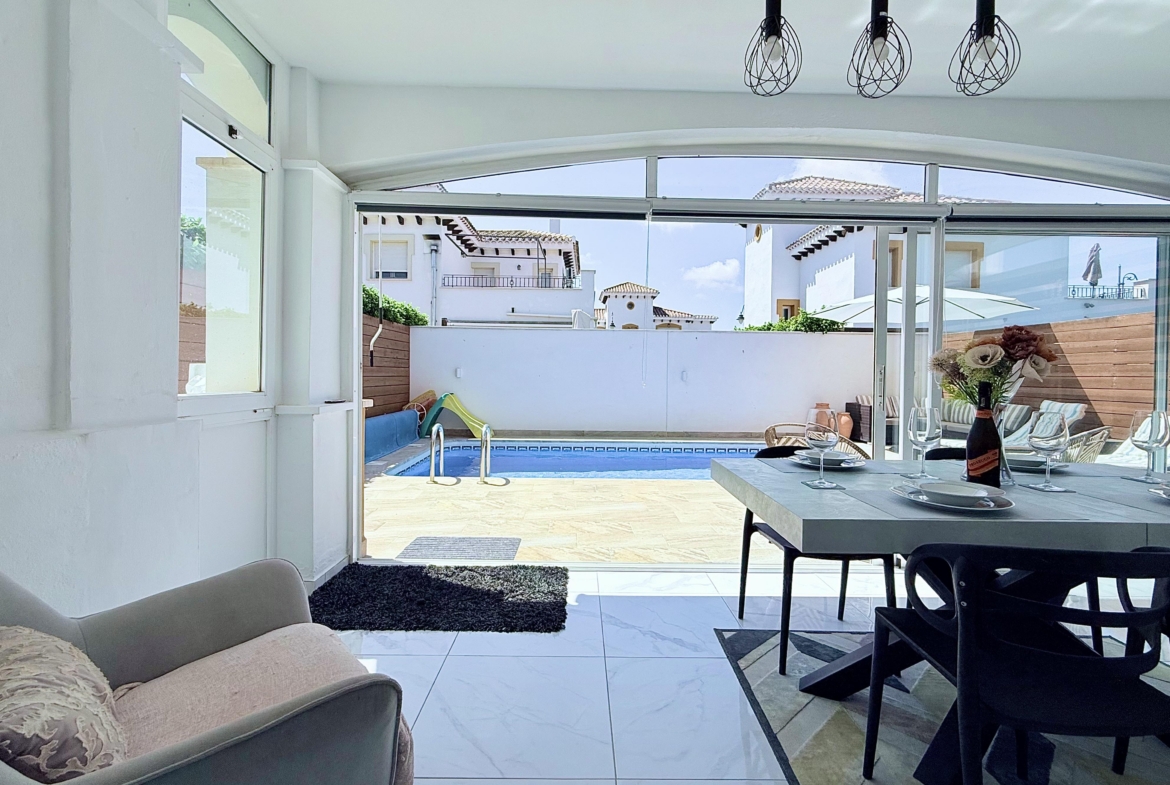 Enclosed terrace providing additional living space at Isla Grosa Villa on Mar Menor Golf Resort by Levante Properties