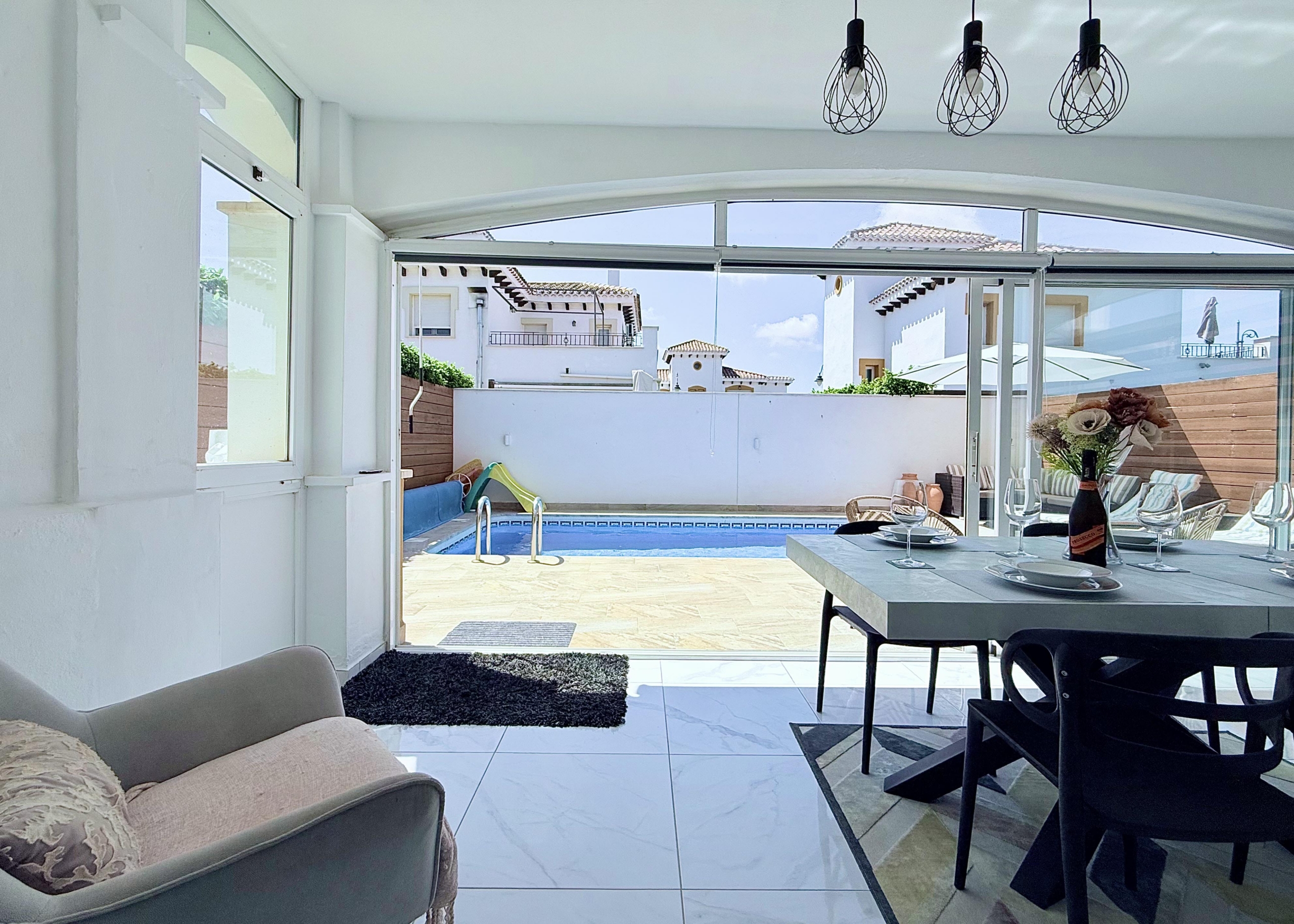 Enclosed terrace providing additional living space at Isla Grosa Villa on Mar Menor Golf Resort by Levante Properties