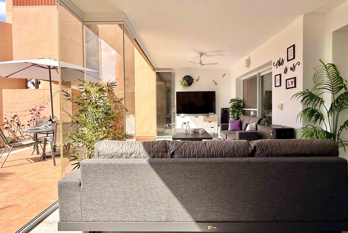 Exclusive Luxury Ground Floor Apartment with Exceptional Outdoor Living for Sale on Mar Menor Golf Resort. Lake and golf views. Key Ready.
