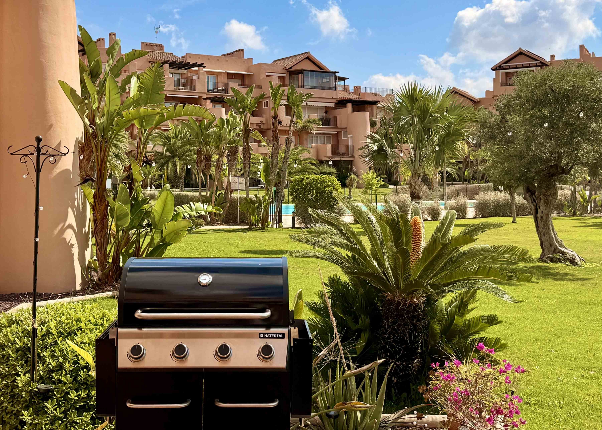 Large south-east facing terrace with golf lake and pool views at Mar Menor Golf Resort | Levante Properties