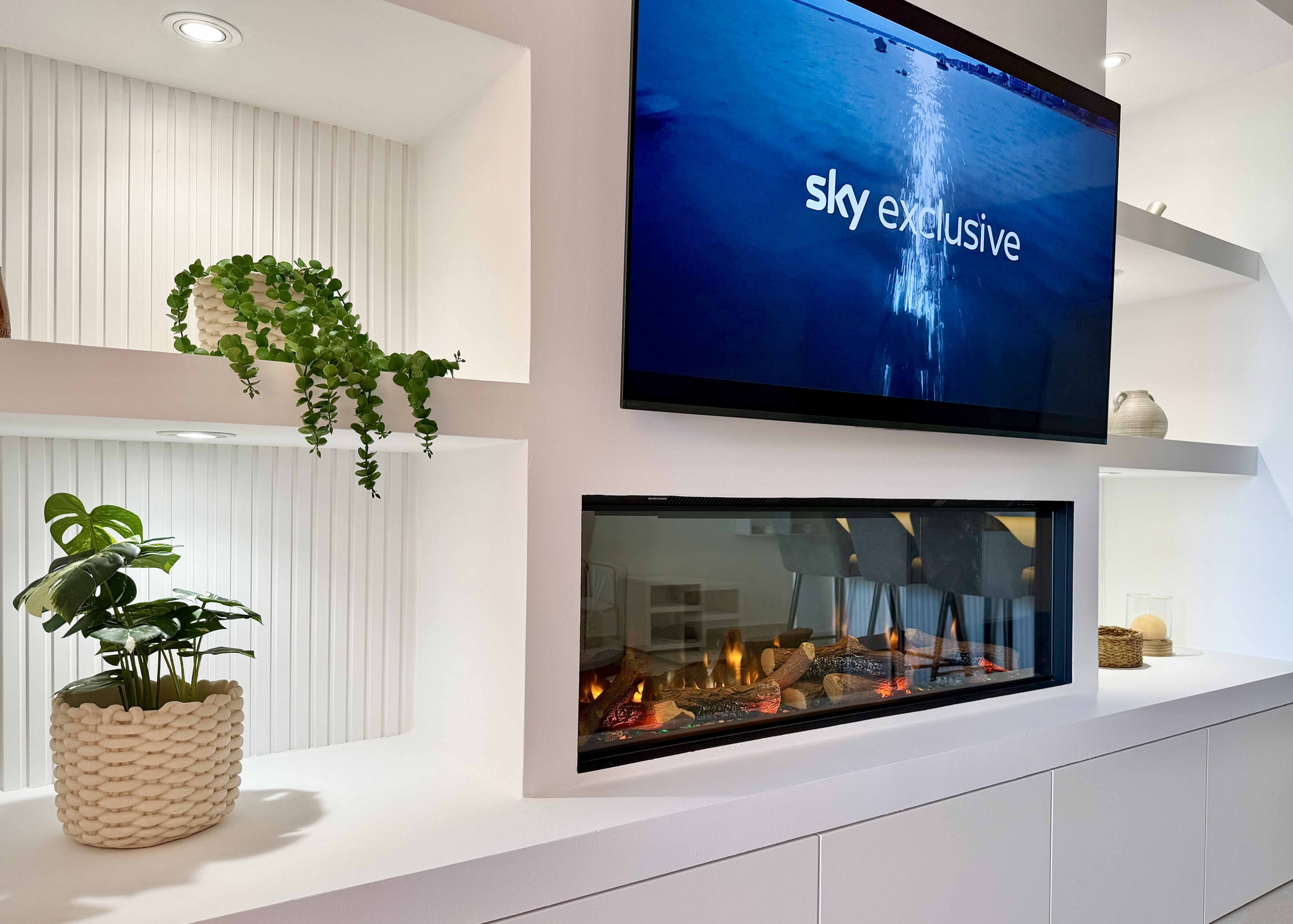 Modern living room in an upgraded one-bedroom apartment for sale on Mar Menor Golf Resort with golf views, exclusively marketed by Levante Properties.