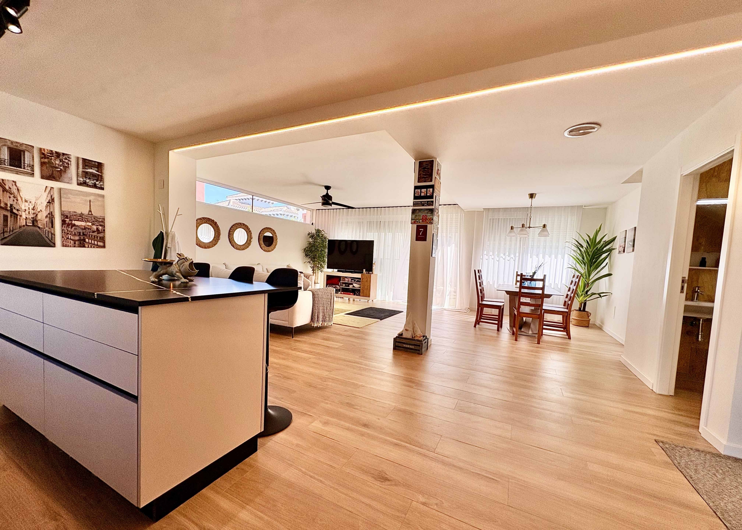 Modern open-plan kitchen in Baron villa on Mar Menor Golf Resort