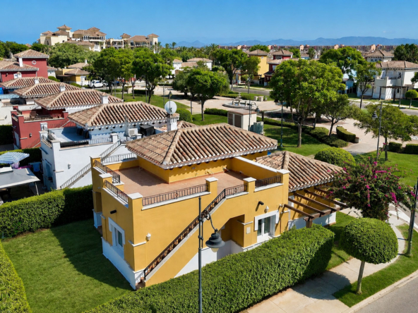 Corner Plot Rondella Villa which has 2-Bedrooms and 2-Bathrooms. For Sale in Mar Menor Golf Resort. Exclusively with Levante Properties.