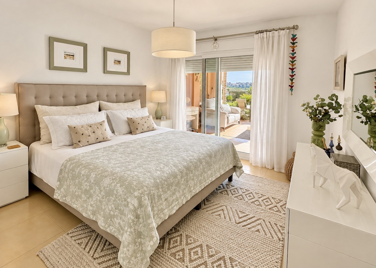 Master bedroom with fitted wardrobes and terrace access at Mar Menor Golf Resort